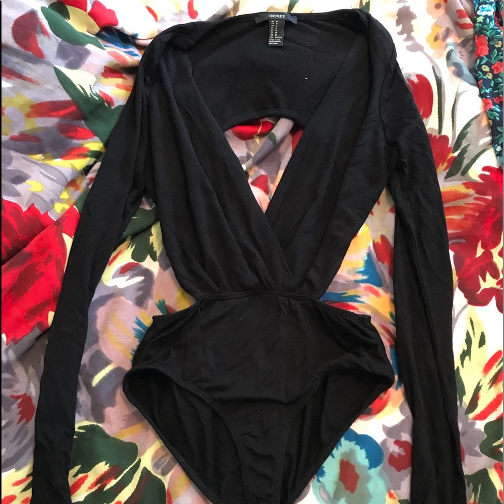 Forever 21 cutout black body suit
